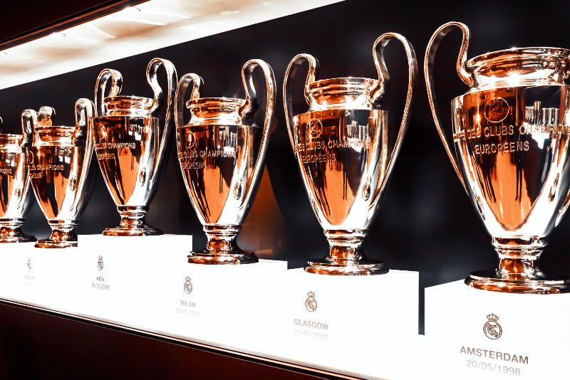 Sala de trofeos del Estadio Santiago Bernabéu